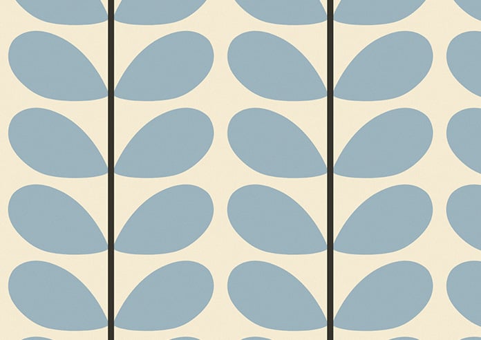 Orla Kiely Two Colour Stem, Powder Blue - Twist&Fit Roller Blind - Image 6